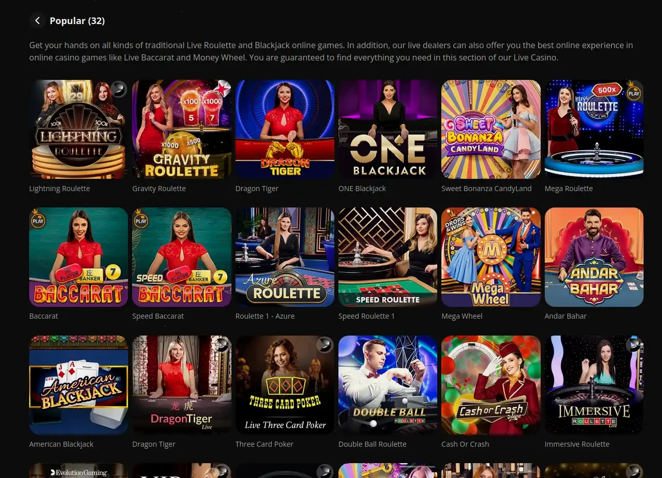 Boomerang Casino interface de jeu